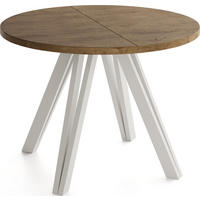 ESSTISCH Ravero runder ausziehbarer, Eiche Braun Rustikal 100-180/100/77 cm - Kaschmir/Alteiche, Holz/Holzwerkstoff (100/100/77cm) - WFL GROUP