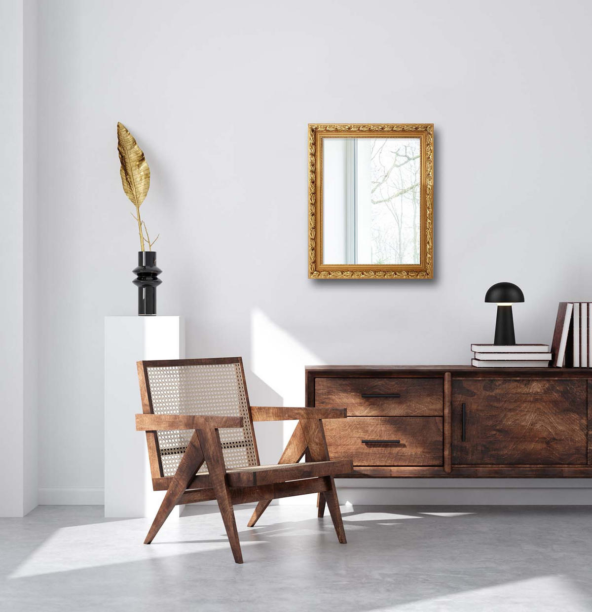 WANDSPIEGEL Tanja Gold - 55 x 70cm - Goldfarben, Holz (55/70/3cm) - Niermann