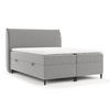 BOXBETT Corvus Grau 160/200 cm mit Taschenmatratze und Topper - Schwarz/Grau, Holz/Holzwerkstoff (160/200cm) - Maison de Reve