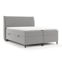 BOXBETT Corvus Grau 160/200 cm mit Taschenmatratze und Topper - Schwarz/Grau, Holz/Holzwerkstoff (160/200cm) - Maison de Reve