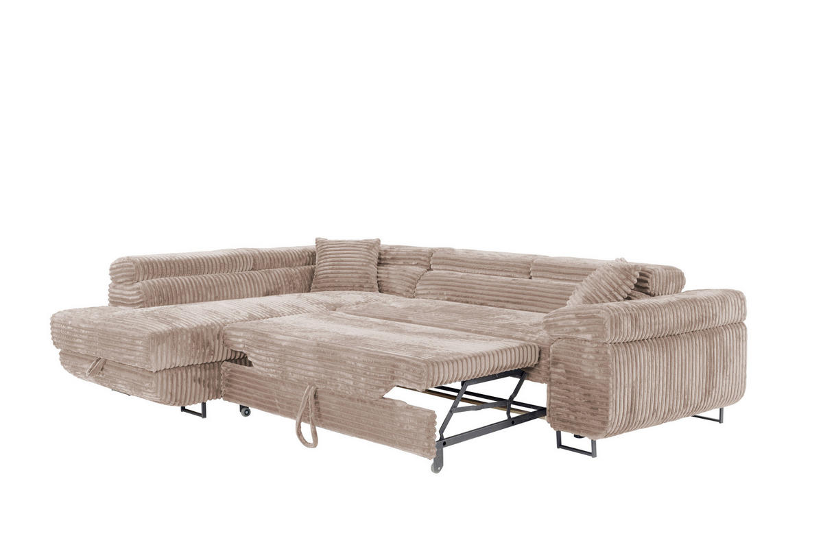 ECKSOFA SERENA L Links mit Stauraum, Beige - Beige, Textil (275/205cm) - KS Home Concept