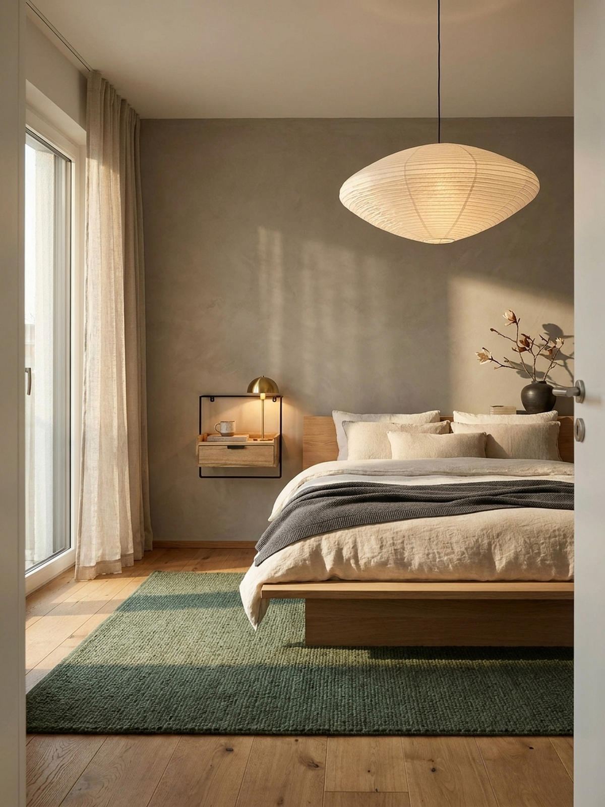NACHTTISCH Mango Massivholz Wandmontage Schublade Boxspringbett, Beige 44x35x45 cm - Beige/Schwarz, Holz/Metall (44/45/35cm) - KADIMA DESIGN
