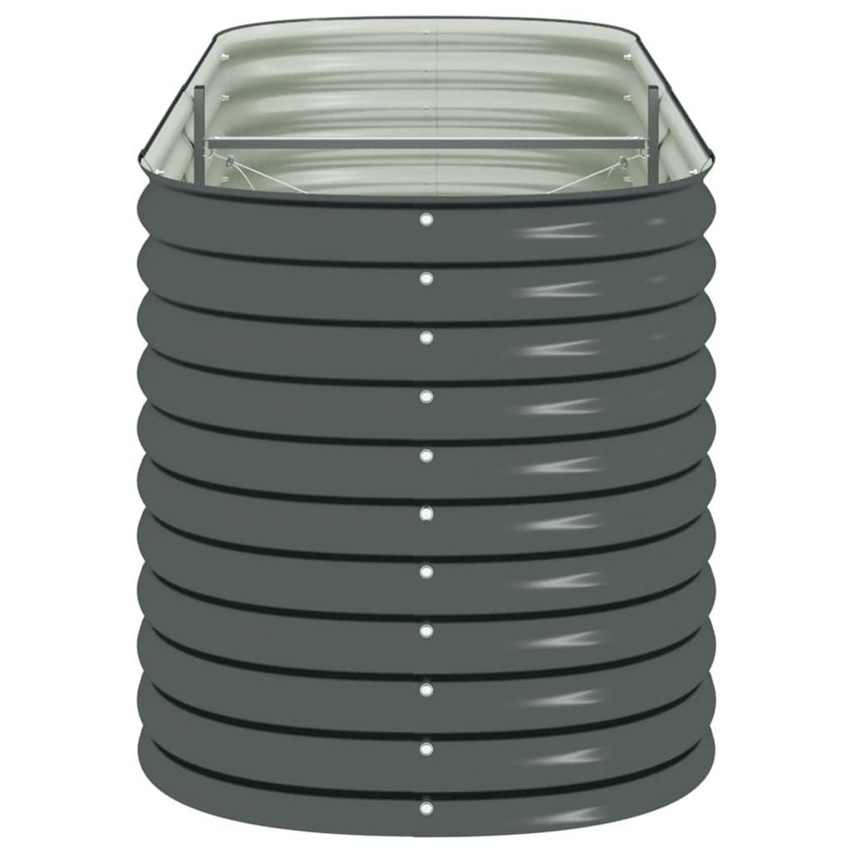 RUNDES Hochbeet für Garten BLUMO | Verzinkter Stahl | 240x80x81cm, Grau - Grau, Metall (240/81/80cm) - DELUKE