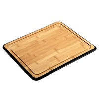 SCHNEIDEBRETT Babus mit Griff, schwarzer Rand - Beige, Naturmaterialien (30/40cm) - Kesper