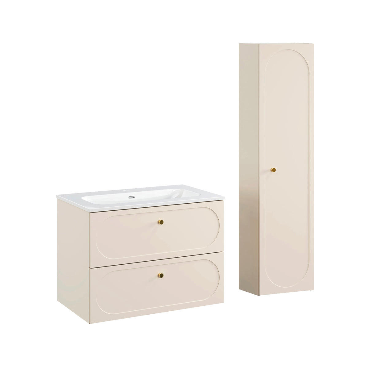 Petits-meubles KOUPELNOVÝ NÁBYTEK 80.2cm Sanae 2er-Set Pískově béžová