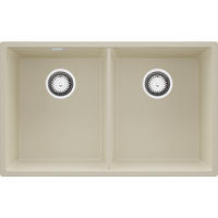 SPÜLBECKEN London Slim Twin, 2-er set Beige 76/47 cm 2 Becken + Ablauf-Set ab 80er Unterschrank - Chromfarben/Beige, Kunststoff (76/20/47cm) - Primagran