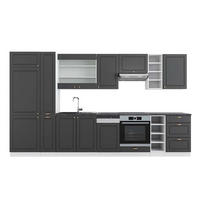 KUHINJSKI BLOK Fame-Line Antracit-zlata/bela 355 cm , DP Antracit - bela/antracit, leseni material (355/81.6/60cm) - Vicco