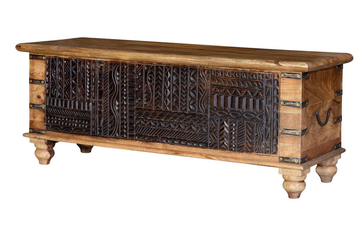 TRUHE aus Mangoholz - Braun, Holz (116/45/40cm) - Giner y Colomer