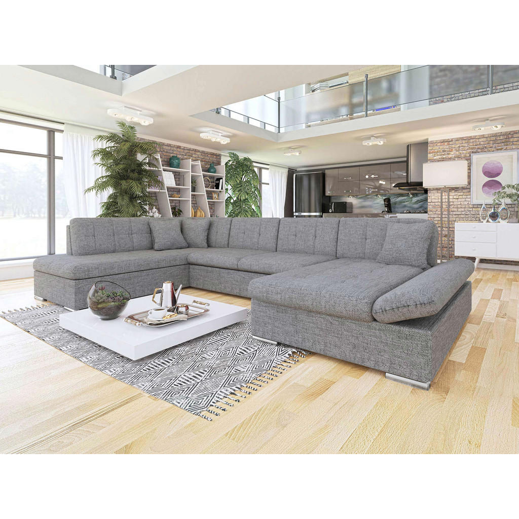 Thumbnail - Mirjan24 Ecksofa, Grau, Textil, 7-Sitzer, U-Form,Rechteckig, 345x76x205 cm, Wohnzimmer, Sofas & Couches, Wohnlandschafte...