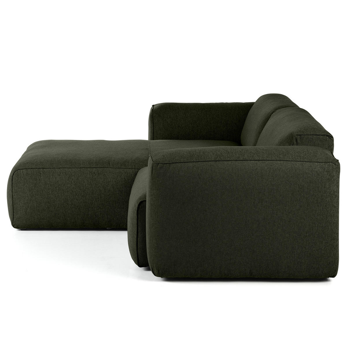 1,5-SITZER ECKSOFA mit Longchair - Schwarz/Grau, Kunststoff/Textil (260/173cm) - home24