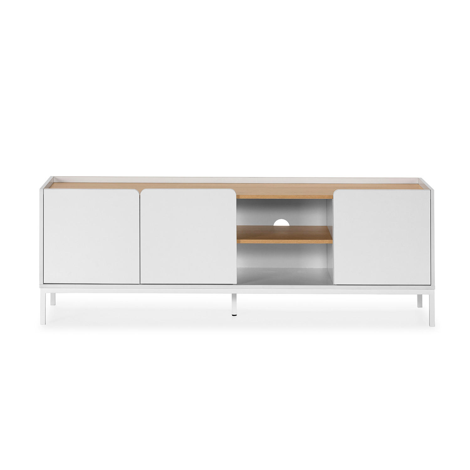 TV-ELEMENT Curva 3 türen Weiß - Weiß, Holzwerkstoff (160/55/40cm) - VS Venta-stock
