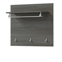 GARDEROBENPANEEL grau 80 cm, Flurgarderobe mit Kleiderstange und Haken - Grau, Holzwerkstoff/Metall (80/70/27cm) - Inn.Furn