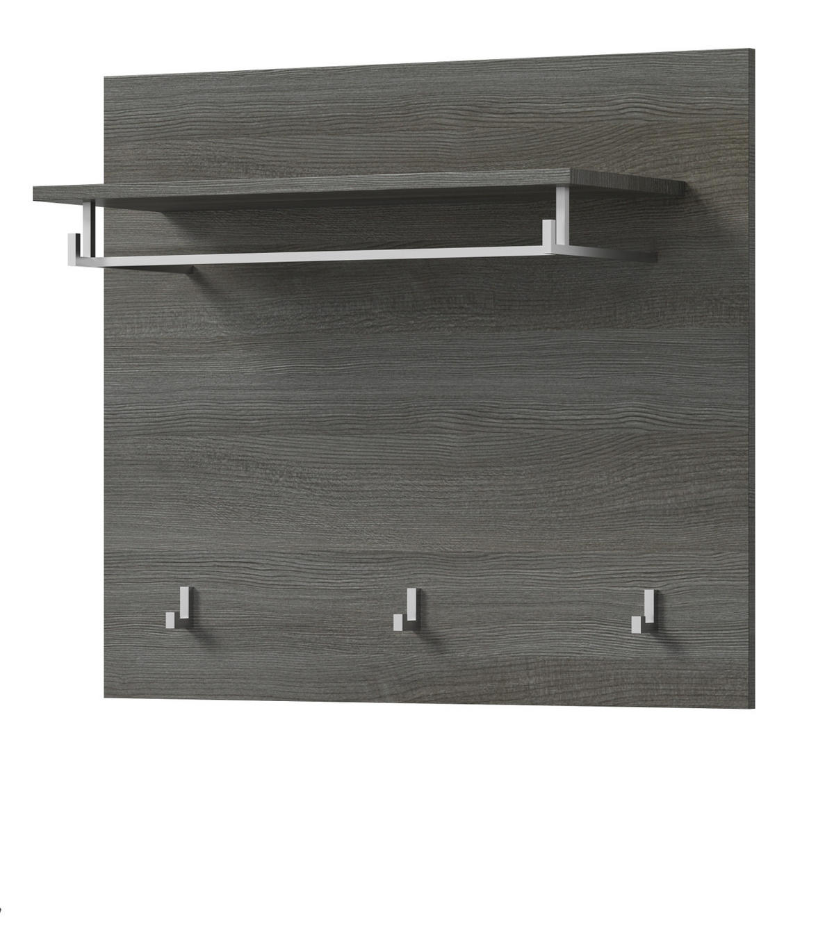 GARDEROBENPANEEL grau 80 cm, Flurgarderobe mit Kleiderstange und Haken - Grau, Holzwerkstoff/Metall (80/70/27cm) - Inn.Furn