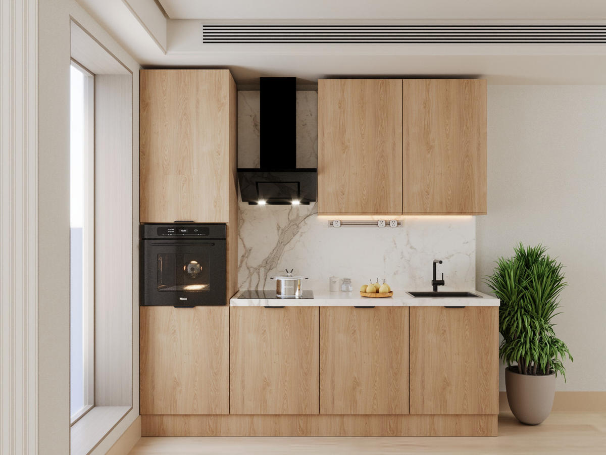 KÜCHENZEILE 240 cm Livaro – KU-S27 – Sonoma Eiche - Sonoma Eiche, Holzwerkstoff (240/247/60cm) - hi-markt