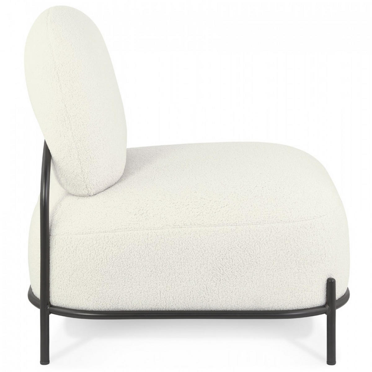 LOUNGESESSEL Beige 66.5x76x71cm - Beige/Schwarz, Textil/Metall (66.5/76/71cm) - AlterEgo