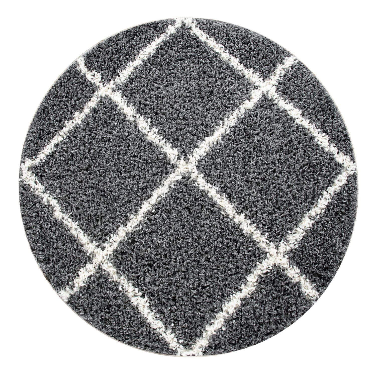 Paco Home Hochflorteppich Anthrazit 200x200 cm