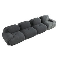4-SITZER-SOFA DE-34025 modular mit Armlehnen Grau - Grau, Textil (103/75/388cm) - ComfortXL