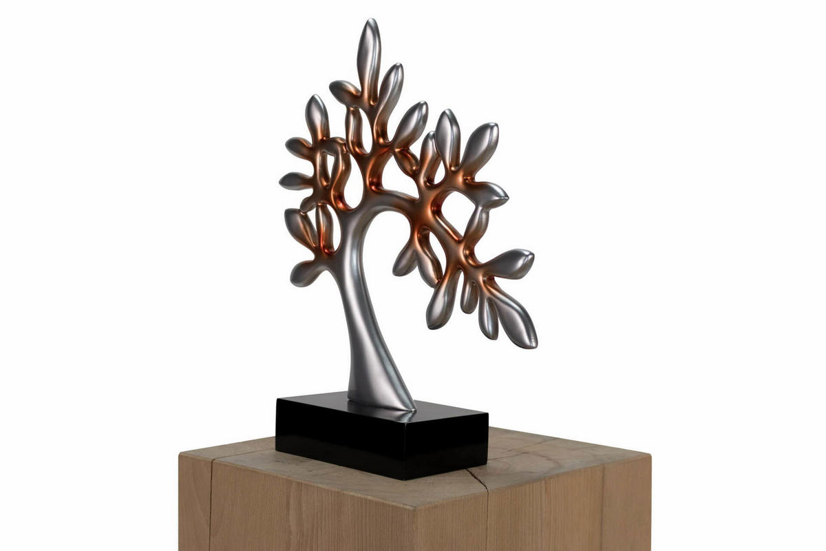 SKULPTUR Silber 38/38 cm - Silberfarben, Stein (1.54/38/10cm) - KUNSTLOFT