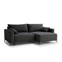 ECKSOFA MIT SCHLAFFUNKTION Leon Anthrazit Webstoff - Anthrazit/Schwarz, Holz/Holzwerkstoff (239/148cm) - Maison de Reve
