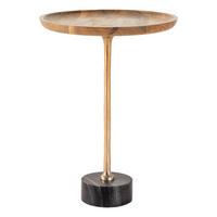 BEISTELLTISCH TRAYFUL rund Akazie 55cm - Goldfarben/Schwarz, Holz/Metall (40/40/55cm) - riess-ambiente