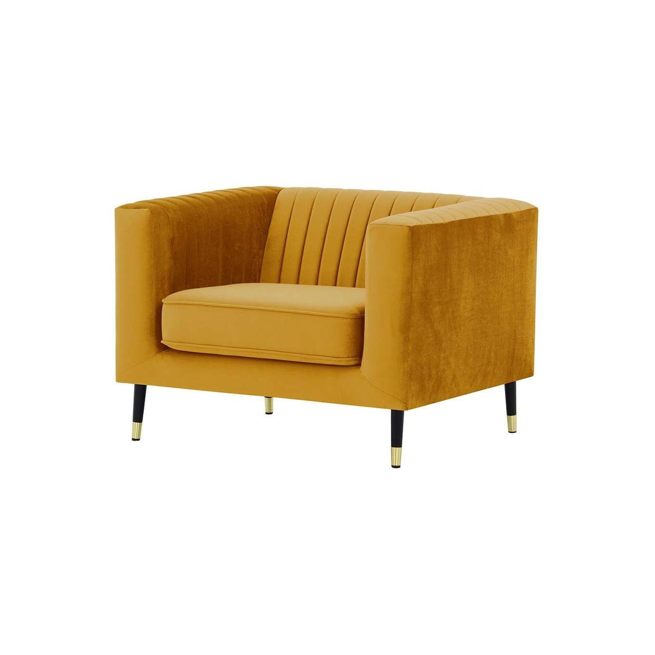 SESSEL Slender-Velluto 8 - Gelb, Holz/Textil (99/71/83cm) - SLF24