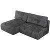 ECKSCHLAFSOFA VIVO L Dunkelgrau Cord - links - Dunkelgrau/Schwarz, Kunststoff/Textil (223/150cm) - MKS
