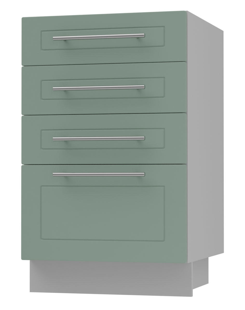 SCHUBLADENUNTERSCHRANK Kvantum D4A/40 Mint Matt / Grau Matt 40 / 50 / 82cm - Grau/Mintgrün, Holz/Holzwerkstoff (40/82/50cm) - Feldmann-Wohnen