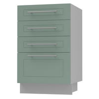 SCHUBLADENUNTERSCHRANK Kvantum D4A/40 Mint Matt / Grau Matt 40 / 50 / 82cm - Grau/Mintgrün, Holz/Holzwerkstoff (40/82/50cm) - Feldmann-Wohnen