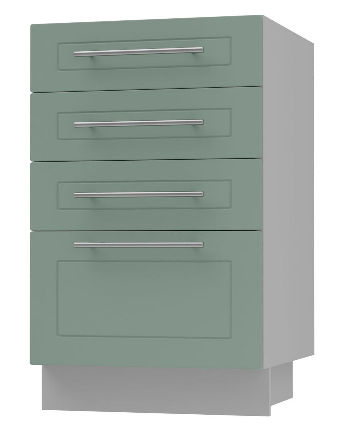 SCHUBLADENUNTERSCHRANK Kvantum D4A/40 Mint Matt / Grau Matt 40 / 50 / 82cm - Grau/Mintgrün, Holz/Holzwerkstoff (40/82/50cm) - Feldmann-Wohnen