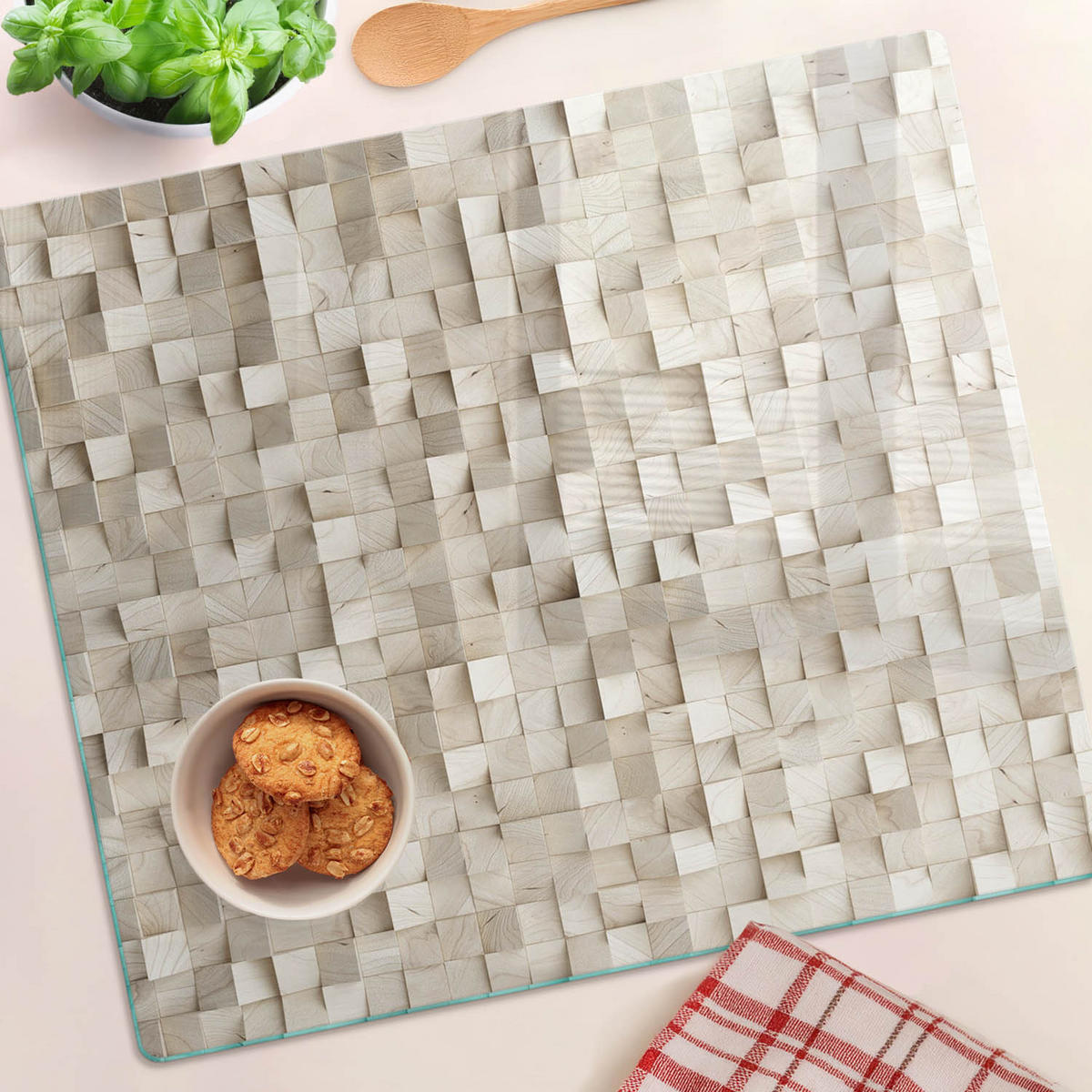 GLASPLATTE 60x52 cm Holz - Beige, Glas (60/0.4/52cm) - TULUP