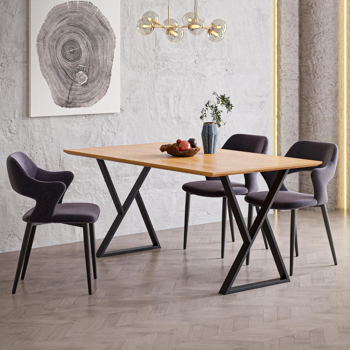 TISCHGESTELL-SET 2 TLG. Karvia - Schwarz, Metall (55/72/7cm) - [en.casa]