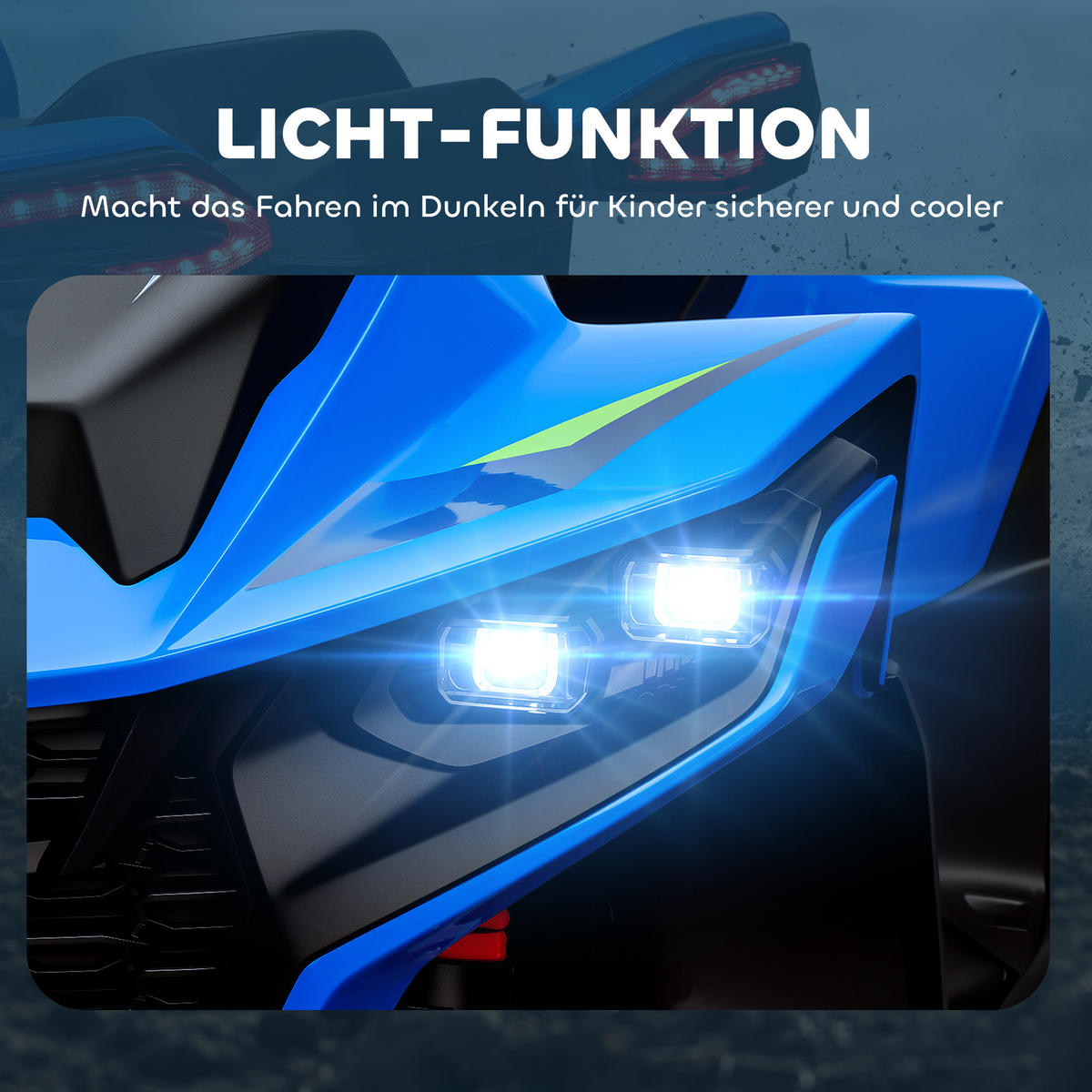 KINDER ELEKTRO-QUAD, Blau, Kunststoff, Metall - Blau, Kunststoff (109/69/75cm) - AIYAPLAY