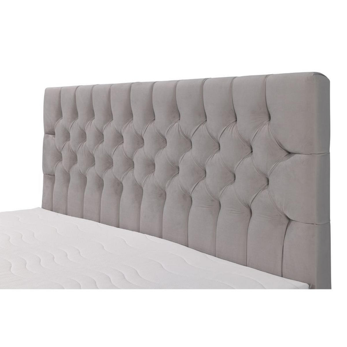 BOXBETT Dora mit Bonnelmatratze und Topper, 200x200, Hellgrau - Hellgrau, Holzwerkstoff (200/200cm) - AN-Moebel 4u