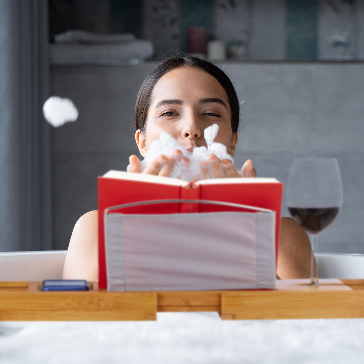 BADEWANNENABLAGE - Hellbraun, Holz/Textil (105/18/23.5cm) - Relaxdays