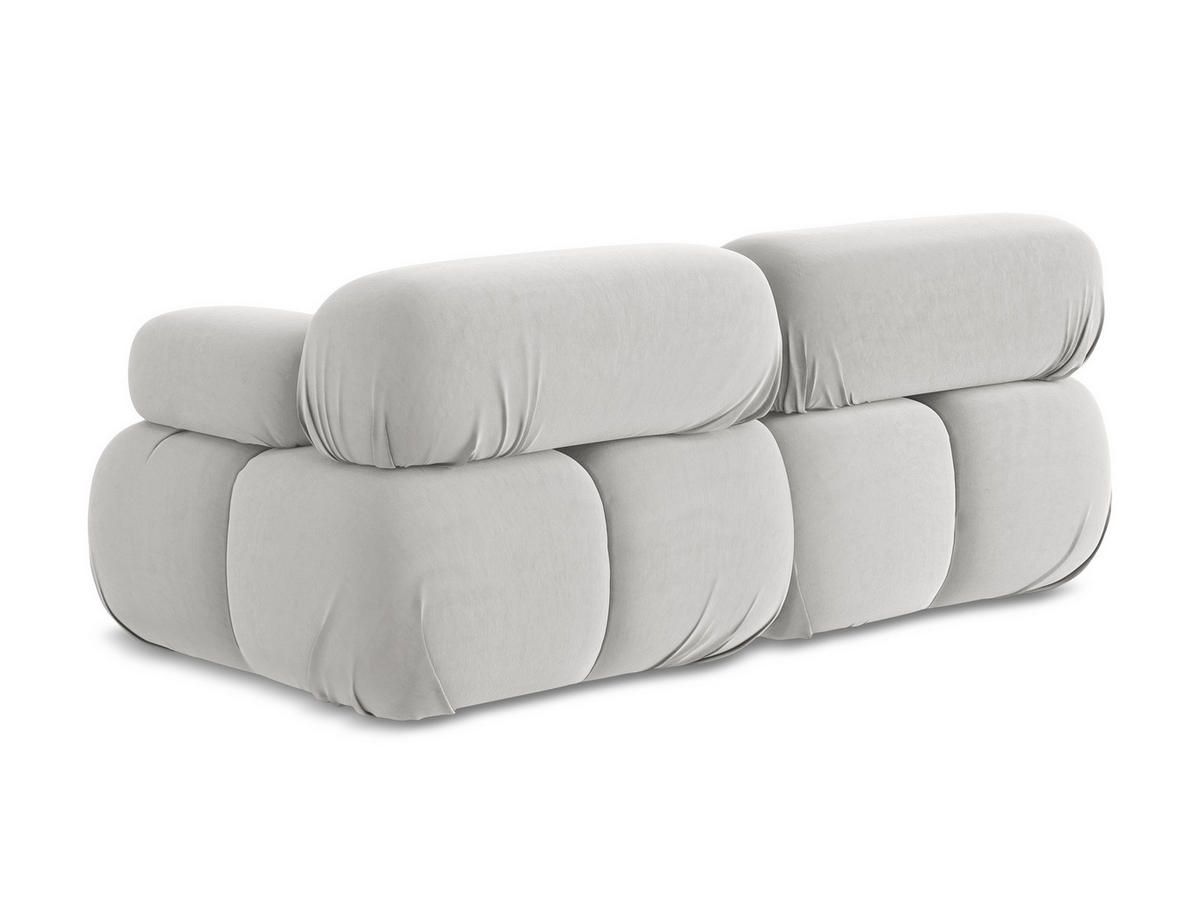 2-SITZER-SOFA Samt Stoff Grau - Silberfarben/Schwarz, Kunststoff/Textil (190/70/96cm) - Makamii