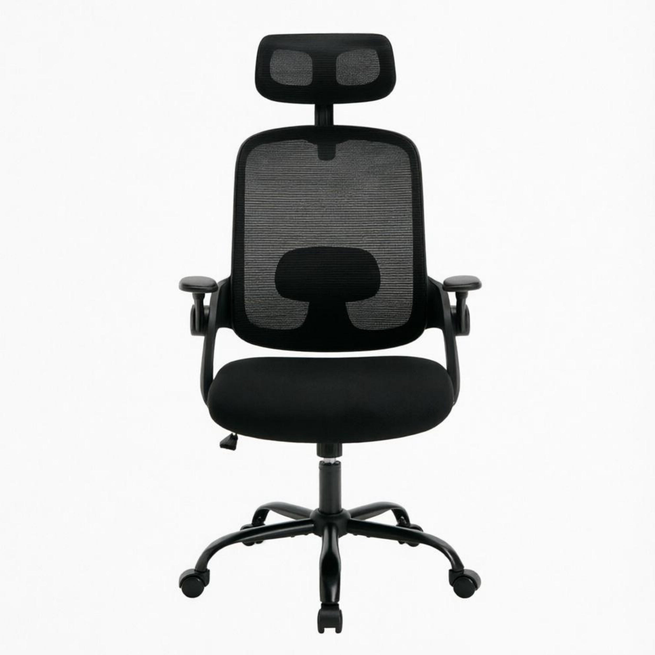 DREHSTUHL ergonomischer Bürostuhl mit Wippfunktion 150 kg - Schwarz, Leder (63.5/118/47cm) - Gisaae