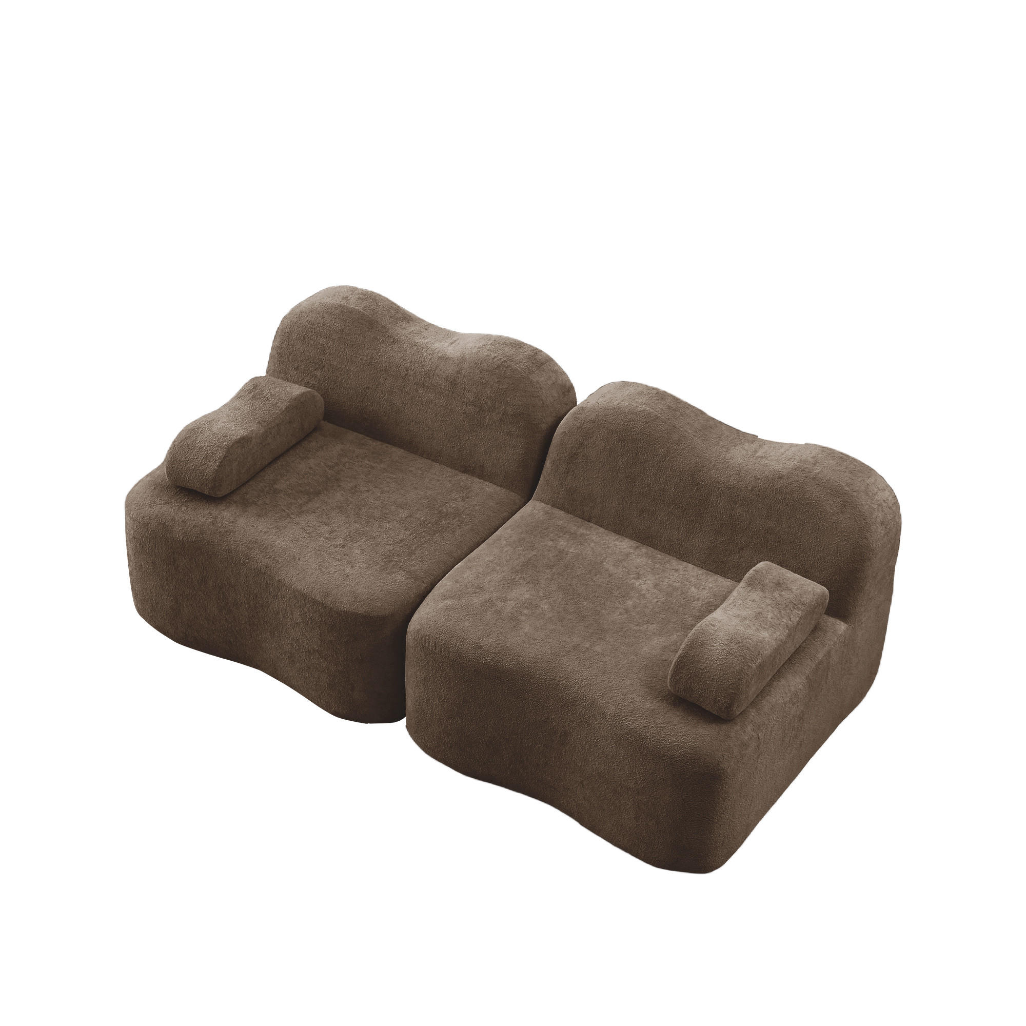2-SITZER-SOFA DE-34348 mit Armlehnenkissen Braun - Braun, Textil (98/70/192cm) - ComfortXL