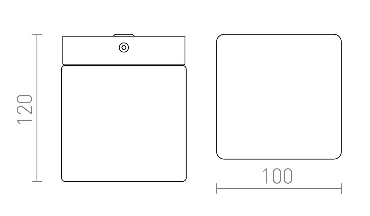 DECKENLEUCHTE ESICA SQ Chrom 6 W IP44 - Chromfarben, Metall (10/10/12cm) - Rendl