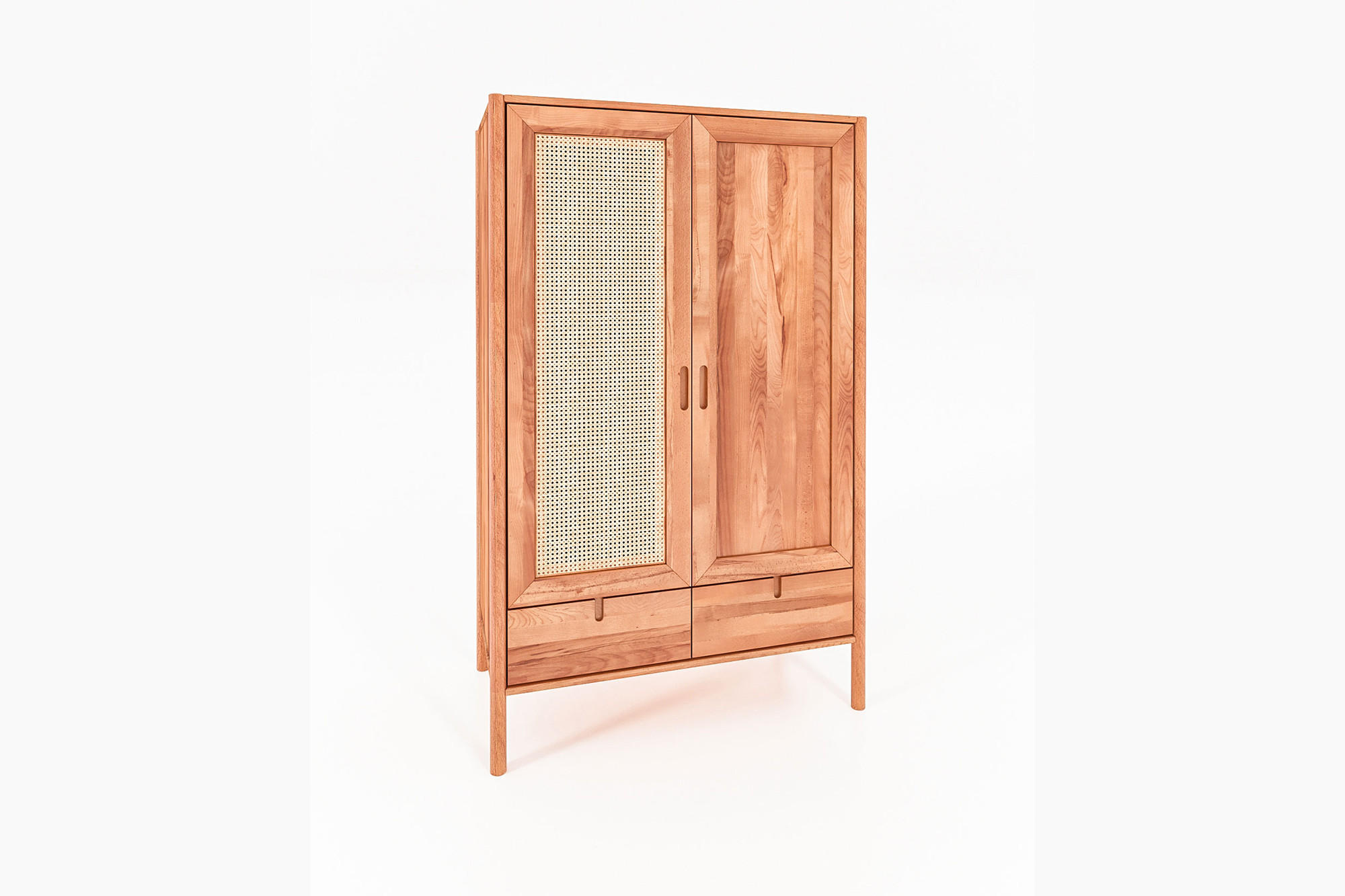 KLEIDERSCHRANK MIT SCHUBLADE INA Kernbuche - Ecru, Holz (108/175/60cm) - byoak
