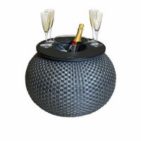 BEISTELLTISCH MIT ACRYL-KÜHLER Milano Anthrazit/Schwarz 40 cm - Anthrazit/Schwarz, Kunststoff (55/55/40cm) - COOTAB Cooler Table