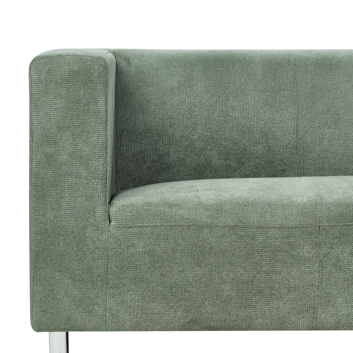 3-SITZER-SOFA Stoff grün Floro - Silberfarben/Grün, Textil (179/74/83cm) - Beliani