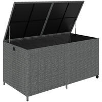 GARTENBOX PE-Rattan Stahl Dunkelgrau - Dunkelgrau, Kunststoff (75/74/150cm) - Outsunny