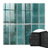 SCHLÜSSELBOX Schwarz 30x30 cm- Türöffnung nach rechts - Türkisfarbene Fliesen - Türkis, Metall (30/30/5cm) - TULUP