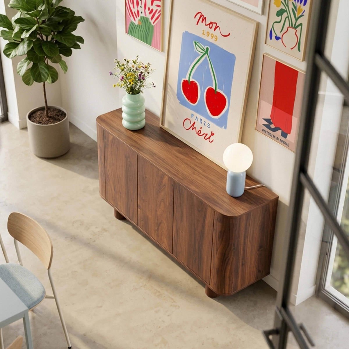 SIDEBOARD 120 cm, dunkles holz - Dunkelbraun/Braun, Holz (120/75/40cm) - Oviala