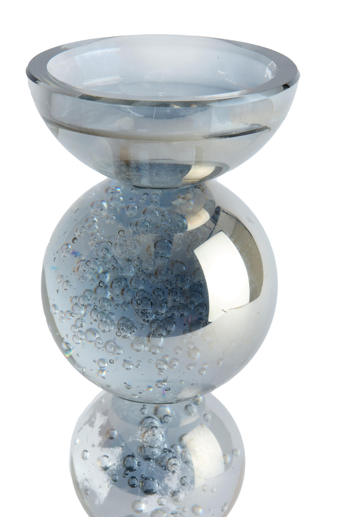 KERZENSTÄNDER Itinga - Grau - 10/10/26.5 cm - Grau, Glas (10/26.5/10cm) - Light & Living