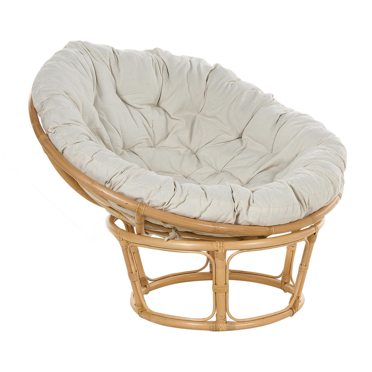 GARTENSESSEL Rattan helles beige Salvo - Naturfarben, Naturmaterialien (110/77/110cm) - Beliani