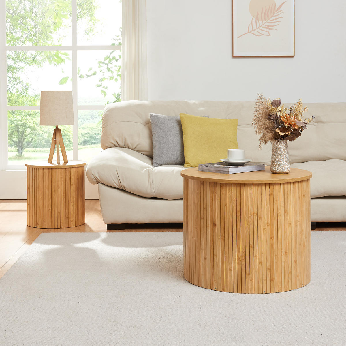 COUCHTISCH Ledepid 48/60 cm - Naturfarben, Holz/Holzwerkstoff (60/60/48cm) - [en.casa]