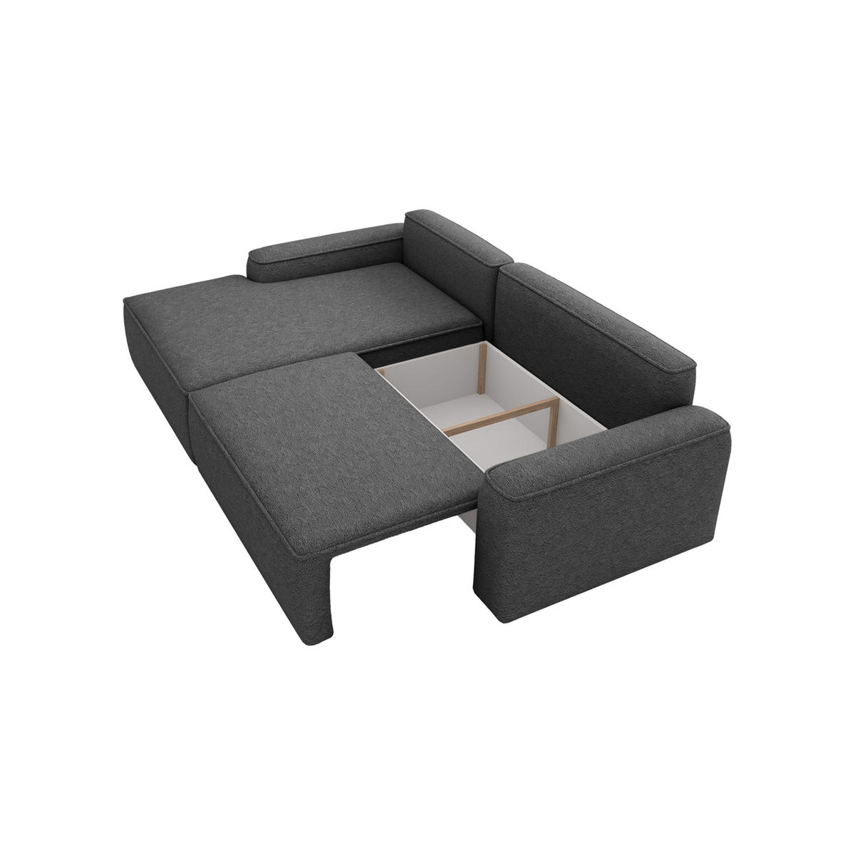 ECKSOFA OTATTI mit Schlaffunktion, Graphit - Dunkelgrau, Textil (245/160cm) - Fedve
