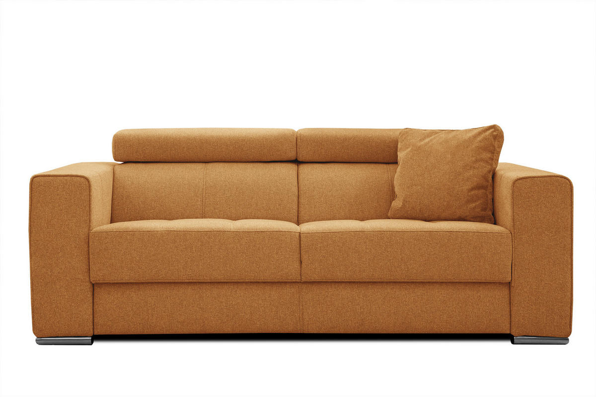 SOFA QUARTZ 3-Sitzer, orange - Orange, Holzwerkstoff/Textil (202/80/102cm) - Courtois Laville