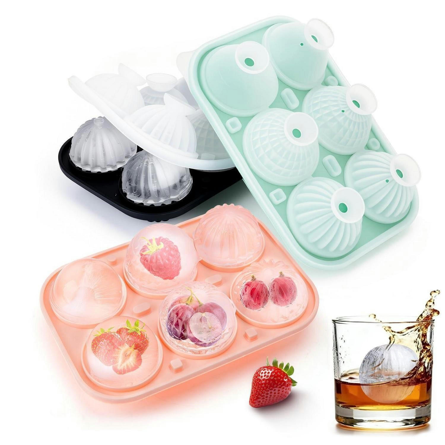 EISWÜRFELFORMEN 3er-Set Silikon rund mit Deckel - Multicolor, Kunststoff (13.5/6/19cm)